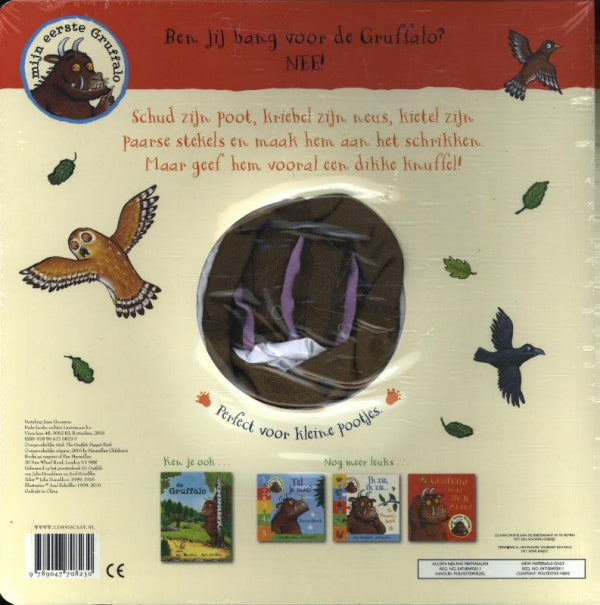 Wie-is-er-bang-voor-de-Gruffalo-Handpopboek-flaptekst-9789047708230