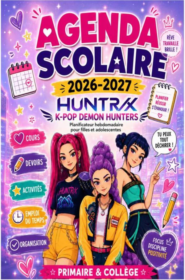 Agenda-Scolaire-2026-2027-KPop-Demon-Hunters-boek-cover-9789403919782