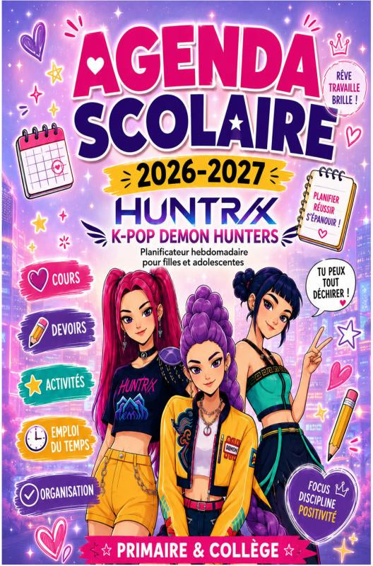 Agenda Scolaire 2026-2027 – KPop Demon Hunters