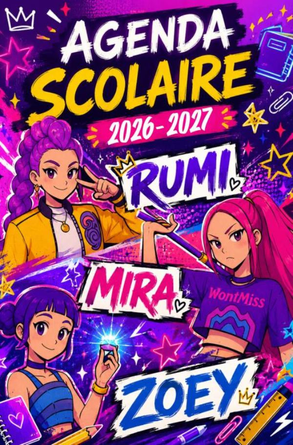 Agenda Scolaire 2026 2027 Kpop Demon Hunters