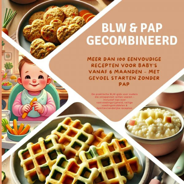 BLW-and-pap-gecombineerd-Meer-dan-100-eenvoudige-recepten-voor-baby-s-vanaf-6-maanden-met-gevoel-starten-zonder-pap-De-praktische-BLW-gids-voor-boek-cover-9789403822853