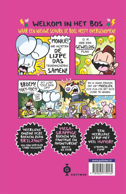Bunnie-vs-Monkie-en-de-terugkeer-van-de-Lijpe-Das-flaptekst-9789025779160
