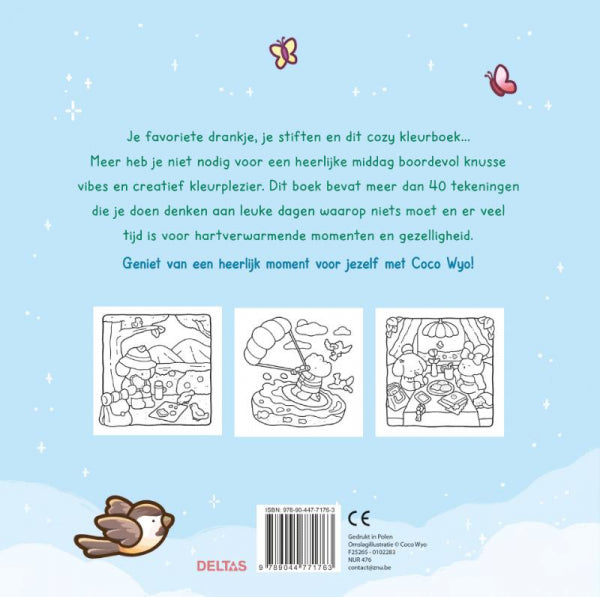 Cozy-Days-Cute-and-Comfy-kleurboek-Coco-Wyo-flaptekst-9789044771763