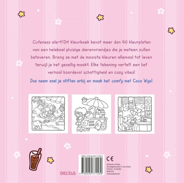 Cozy-Friends-Cute-and-Comfy-kleurboek-Coco-Wyo-flaptekst-9789044771589
