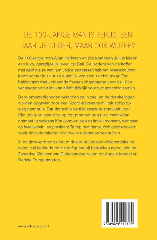De-100-jarige-man-die-terugkwam-om-de-wereld-te-redden-flaptekst-9789025475659