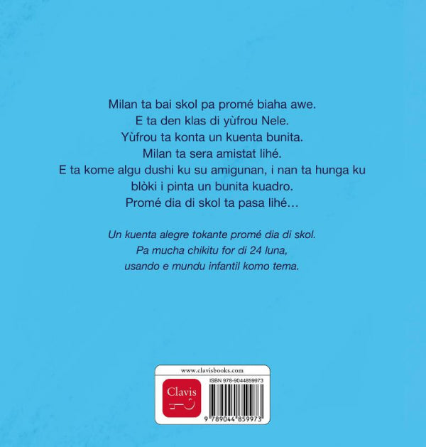 De-eerste-schooldag-van-Milan-POD-Papiamentu-editie-flaptekst-9789044859973
