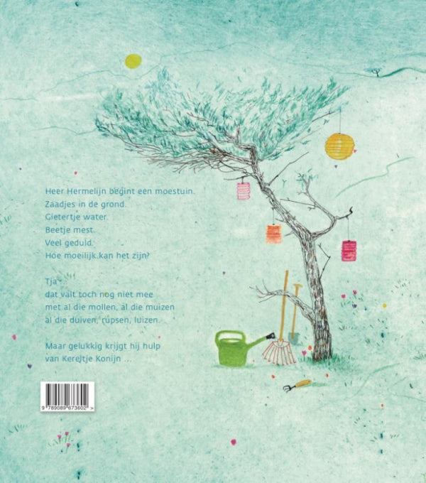 De-moestuin-van-Heer-Hermelijn-en-Kereltje-Konijn-flaptekst-9789089673602