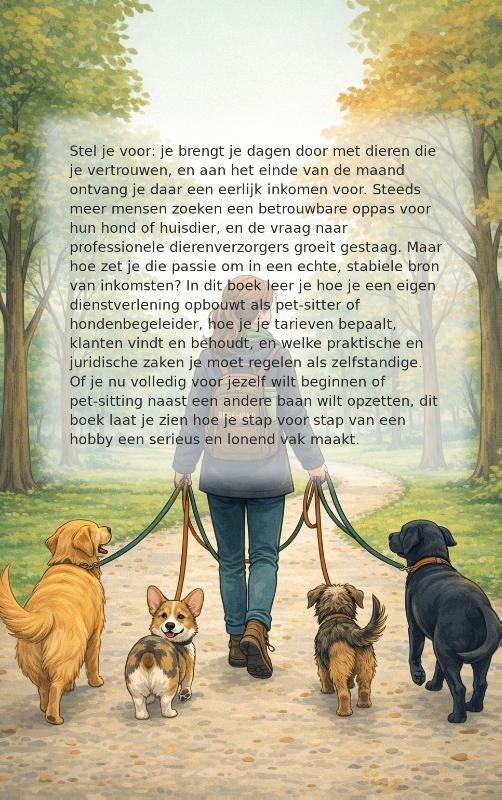 Geld-verdienen-met-pet-sitting-en-hondenbegeleiding-flaptekst-9789465481142