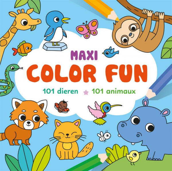 Maxi-Color-Fun-101-dieren-Maxi-Color-Fun-101-animaux-boek-cover-9789044769081