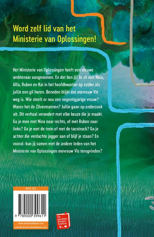 Ministerie-van-Oplossingen-en-de-verdwijning-van-mevrouw-Vis-flaptekst-9789000399611