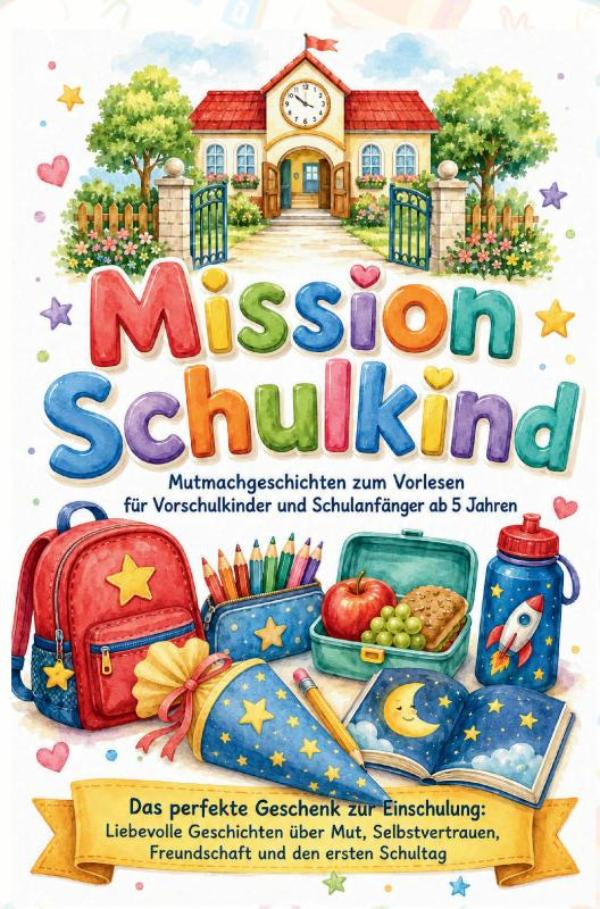 Mission-Schulkind-Mutmachgeschichten-zum-Vorlesen-fur-Vorschulkinder-und-Schulanfanger-ab-5-Jahren-boek-cover-9789403915418
