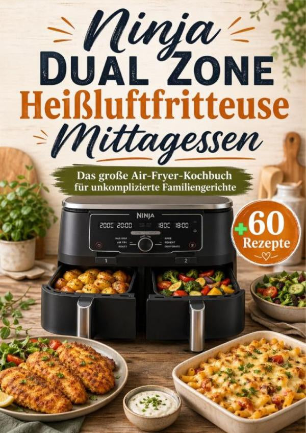 Ninja-Dual-Zone-Heissluftfritteuse-Mittagessen-Das-grosse-Air-Fryer-Kochbuch-fur-unkomplizierte-Familiengerichte-boek-cover-9789403889658
