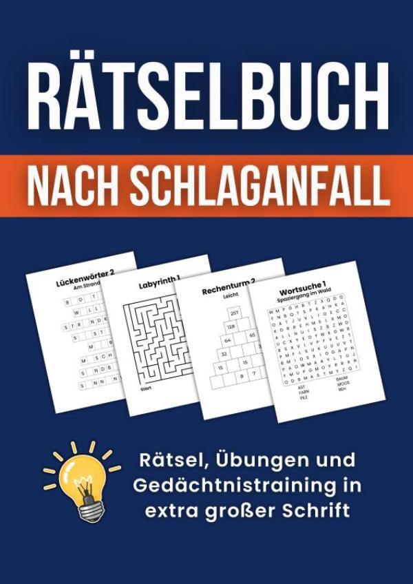 Ratselbuch-nach-Schlaganfall-Ratsel-Ubungen-und-Gedachtnistraining-in-extra-grosser-Schrift-boek-cover-9789403910499