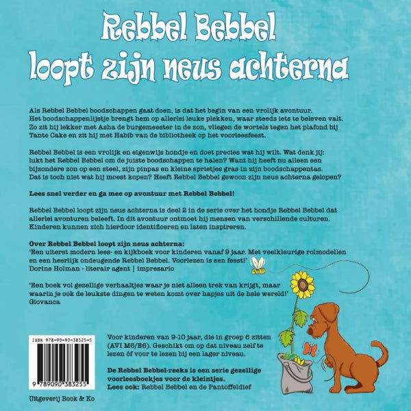 Rebbel-Bebbel-loopt-zijn-neus-achterna-flaptekst-9789090383255